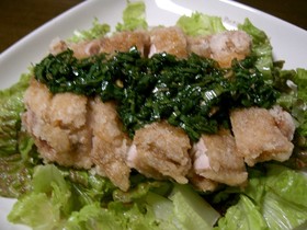 揚げ鶏のジュ~シ~ネギだれ♪