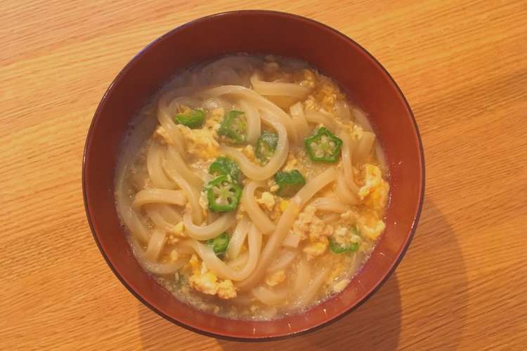 簡単 とろふわ温まるオクラ卵とじうどん レシピ 作り方 By あおい 栄養 クックパッド 簡単おいしいみんなのレシピが352万品