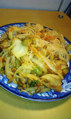 キムチ☆納豆☆そうめんチャンプルー