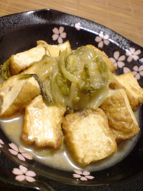 白菜と厚揚げの 味噌バター醤油煮