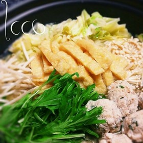 ふわふわ鶏団子♪簡単ヘルシー塩ちゃんこ鍋
