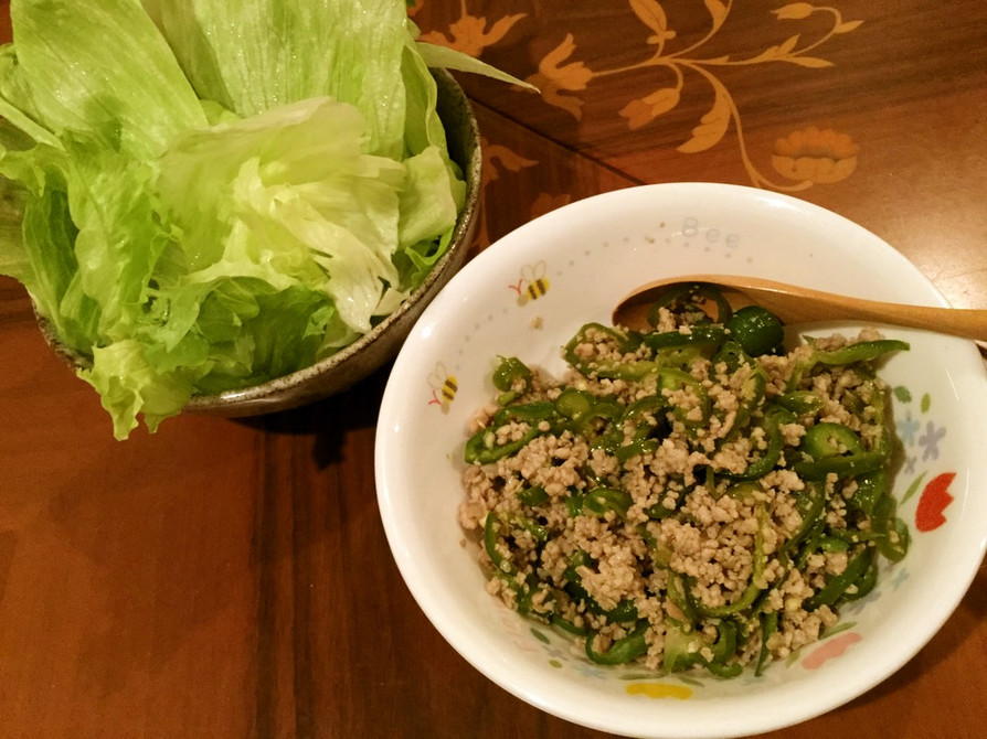 タイ風☆豚挽き肉とピーマンの炒め物の画像