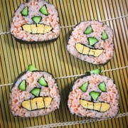 ジャック・オ-ランタンの飾り巻き寿司の写真