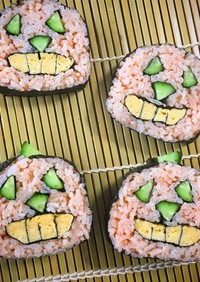 ジャック・オ-ランタンの飾り巻き寿司