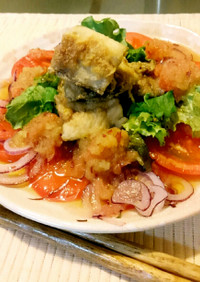 秋刀魚のフルーツこぶおろしサラダ