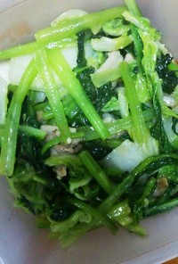 小松菜と白菜の豚バラ炒め