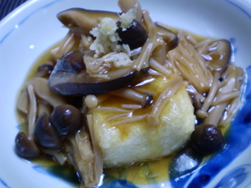 揚げ出し豆腐 きのこあんかけ