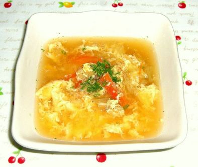 ほっこり♪白菜のふわふわ卵スープの写真