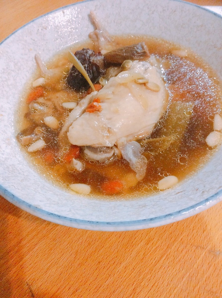 圧力鍋で漢方コラーゲン鶏手羽スープの画像