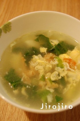 レタスと干し海老☆中華風卵スープ