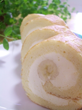 ふわふわバナナのロールケーキ