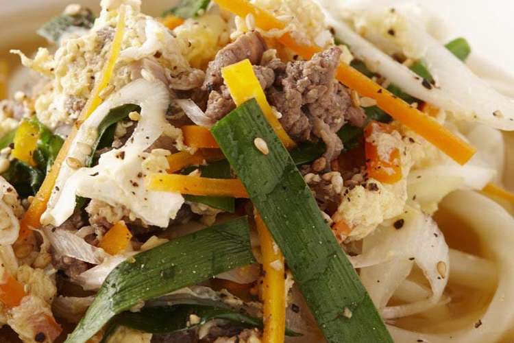 牛肉と具だくさん野菜のクッパ風うどん レシピ 作り方 By おいしいコープ クックパッド