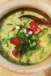 生姜とココナッツミルクの野菜カレースープ