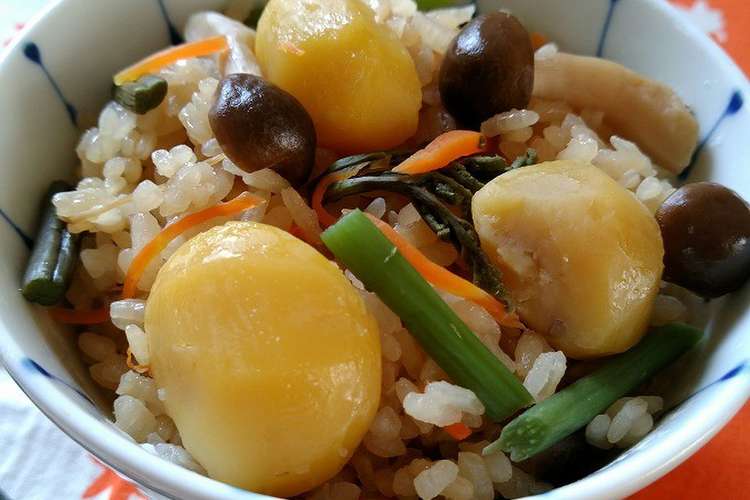 秋の香りごはん 柏市学校給食 レシピ 作り方 By 柏市の給食レシピ クックパッド 簡単おいしいみんなのレシピが375万品