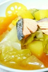 鮭とキャベツの中華味噌スープ♥簡単☆