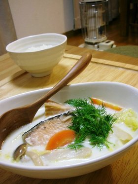 鮭と白菜のミルクスープ