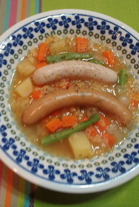 簡単！ソーセージと野菜のスープ　ドイツ