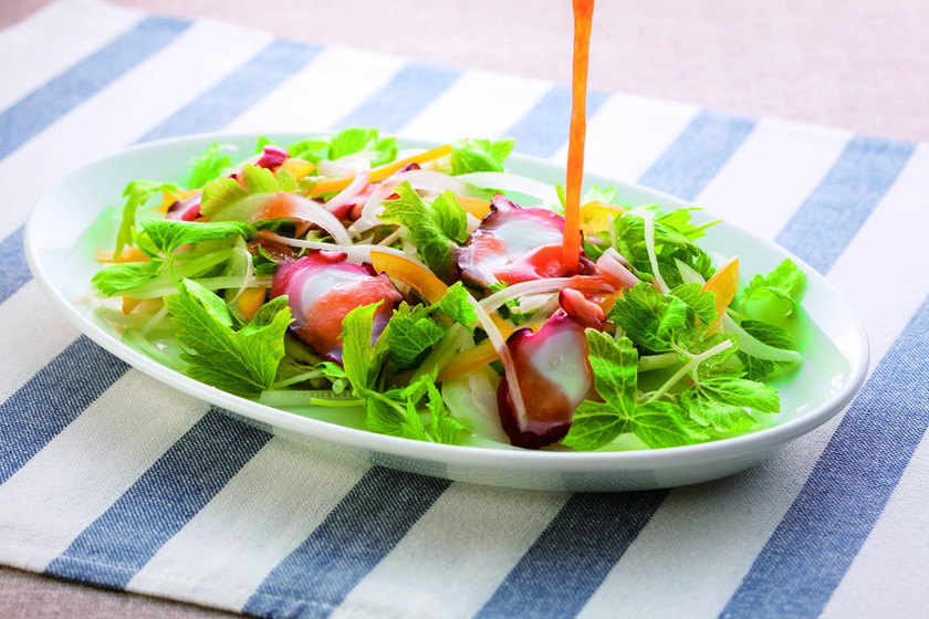 タコサラダ ライムビネガードレッシング添え レシピ