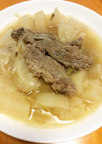 圧力鍋で牛スネ肉と大根の生姜塩麹スープ