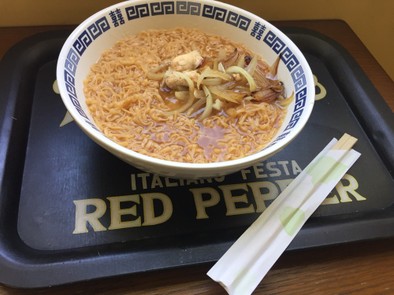 チキンラーメンアレンジ レモンスープ風の写真