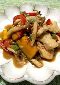 鶏胸肉と野菜のマヨしょうゆ炒め煮