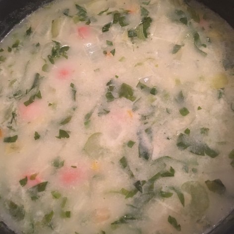 ソーセージと野菜のチャウダースープ