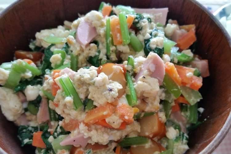 貧乏飯 かさ 栄養増し卵野菜炒め レシピ 作り方 By のりのりようちんさ クックパッド