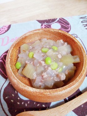 離乳食後期*なすと挽き肉の味噌煮込み