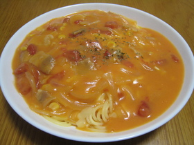 超簡単♪大人気チーズトマトクリームパスタ