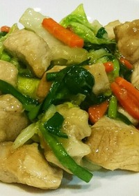 トンカツ肉で中華野菜炒め
