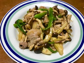 俺流!茗荷とブナシメジの豚肉ポン酢炒め
