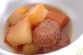 たった4分で/鴨・鶏だんごの炊き合わせ