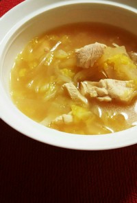 鍋つゆで簡単！鶏肉大根白菜あったかスープ