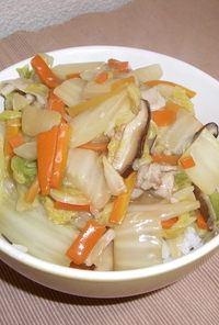白菜たくさん消費。栄養満点の中華丼