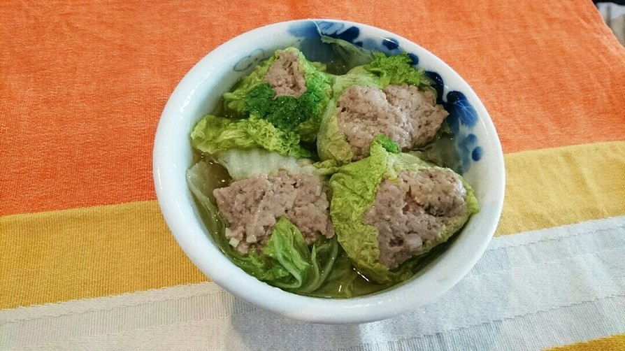 糖質制限☆白菜で包んだジャンボシューマイの画像