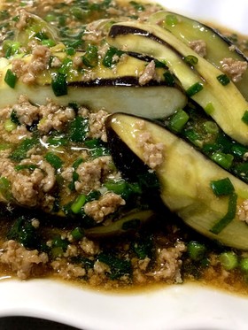 蒸し茄子のひき肉あんかけ