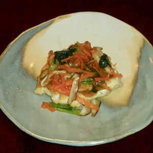 ふわふわ豆腐ハンバーグの野菜あんかけの画像