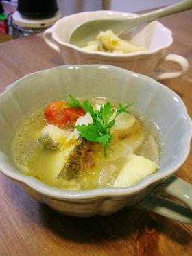 たらのにんにくスープ