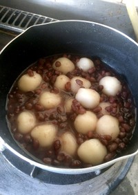 小豆汁の小豆再利用簡単手作り白玉ぜんざい