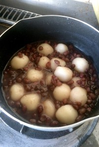小豆汁の小豆再利用簡単手作り白玉ぜんざい