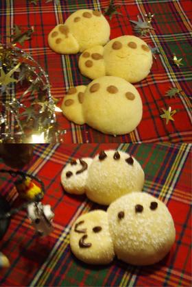 ぷっくり可愛い 雪ダルマンクッキー^^