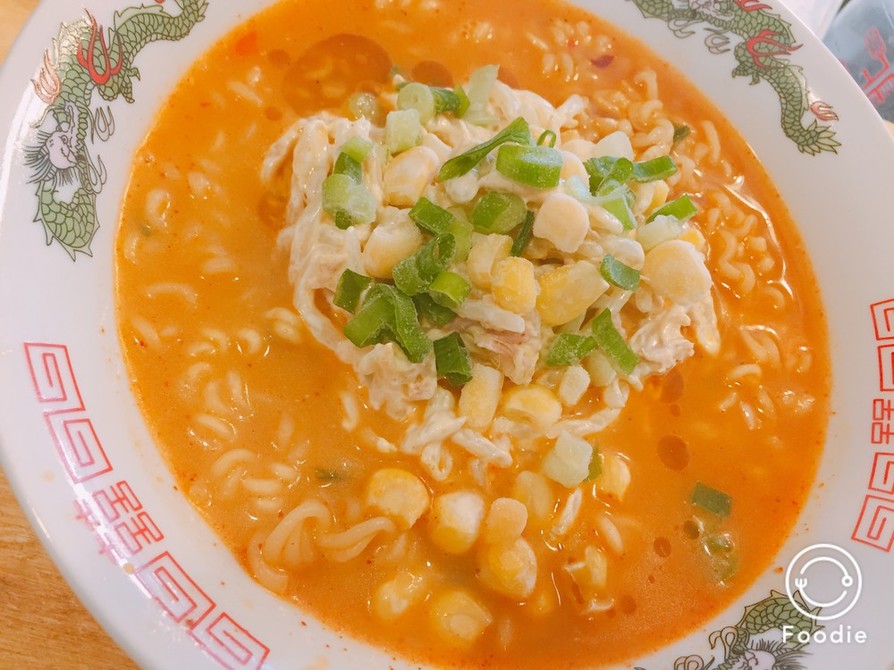 ❄︎もやしカレーツナマヨ♡辛ラーメン❄︎の画像