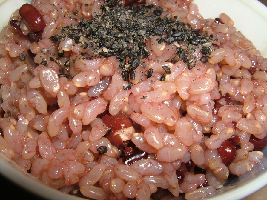 玄米のおいしい食べ方♪黒米＆小豆の画像