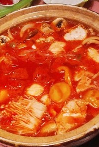 濃厚トマトジュースのトマト鍋