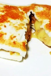 はんぺんの納豆チーズはさみ焼き