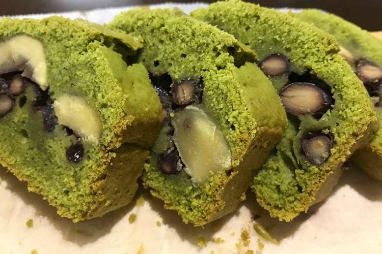 蒸し栗と黒豆の和菓子のような抹茶ケーキ レシピ 作り方 By くじらぐうていもく クックパッド