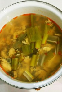 野菜が沢山！辛めの手抜き酸辣湯風スープ