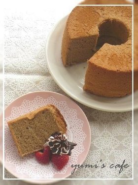 メープルラテ✿ふわふわシフォンケーキ