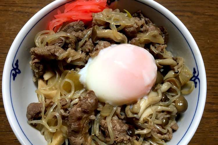 めんつゆで簡単 本格牛丼 きのこ入り レシピ 作り方 By Romy クックパッド 簡単おいしいみんなのレシピが359万品