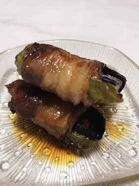 ほろ苦大人向け シシトウとナスの肉巻き